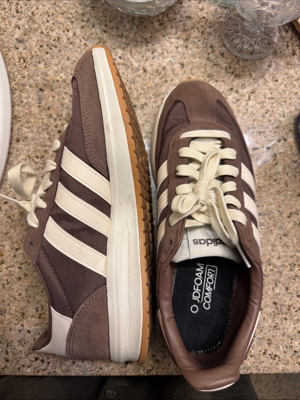 adidas Brown & Cream Retro-Inspired Sneakers